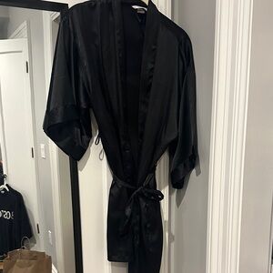 Elegant Black Satin Kimono Robe from Victoria secret